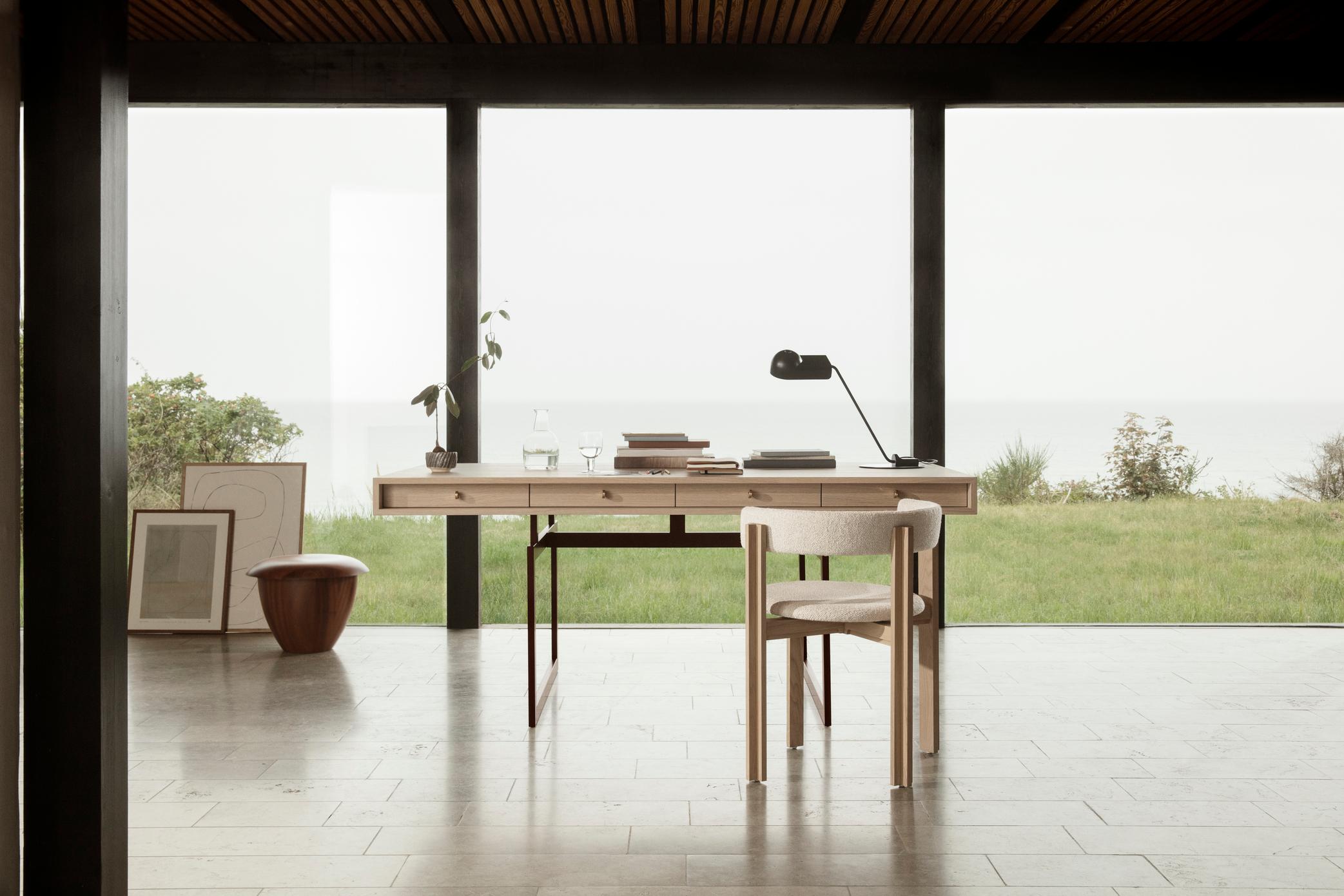 Bodil Kjaer, Bürotisch aus Rot und Nussbaumholz für Karakter, 1959 im Angebot 4
