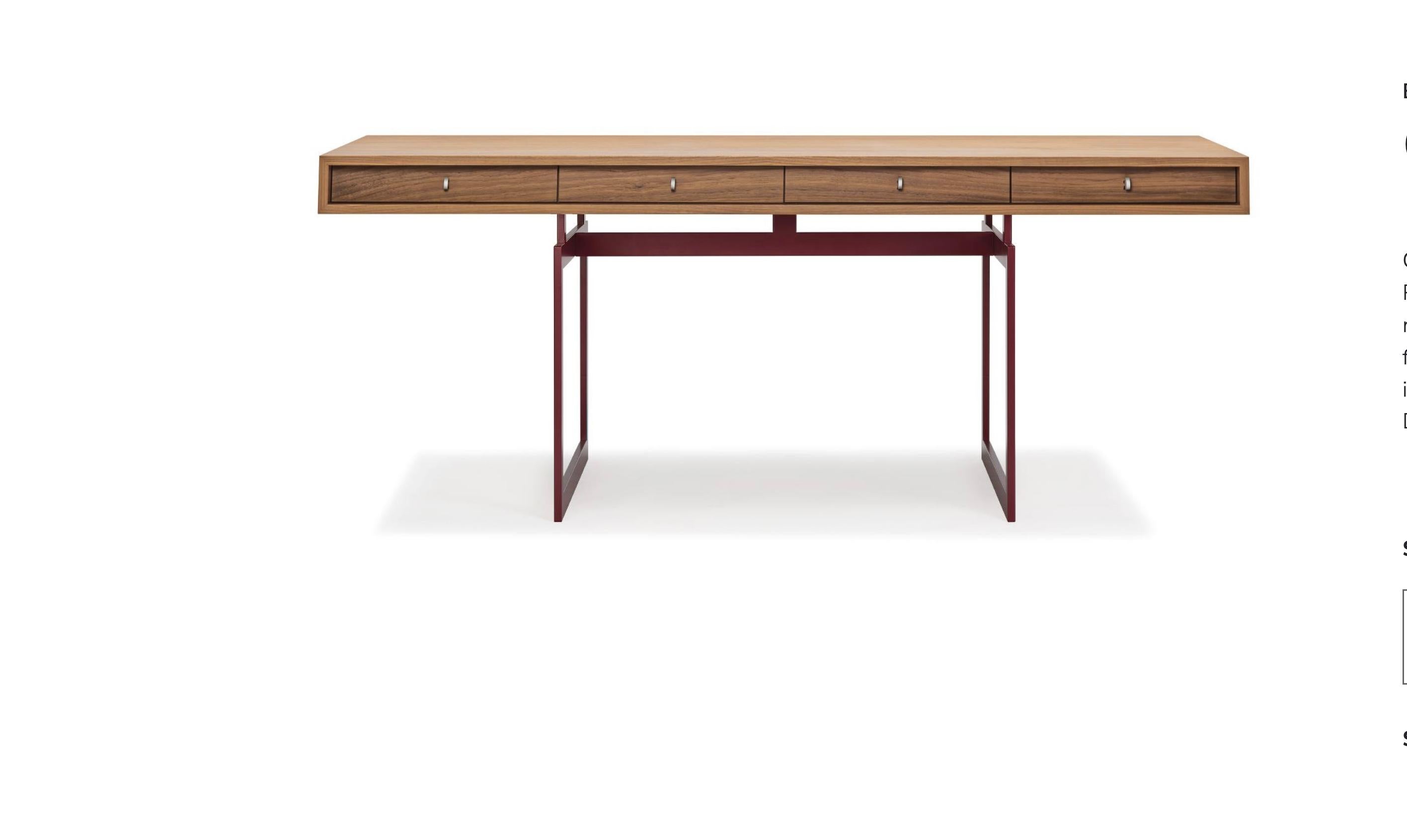 Bodil Kjaer, Bürotisch aus Rot und Nussbaumholz für Karakter, 1959

Der Büroschreibtisch der dänischen Architektin Bodil Kjær aus dem Jahr 1959 wurde von den berühmten Architekten der Moderne Marcel Breuer, José Luis Sert und Paul Rudolph als