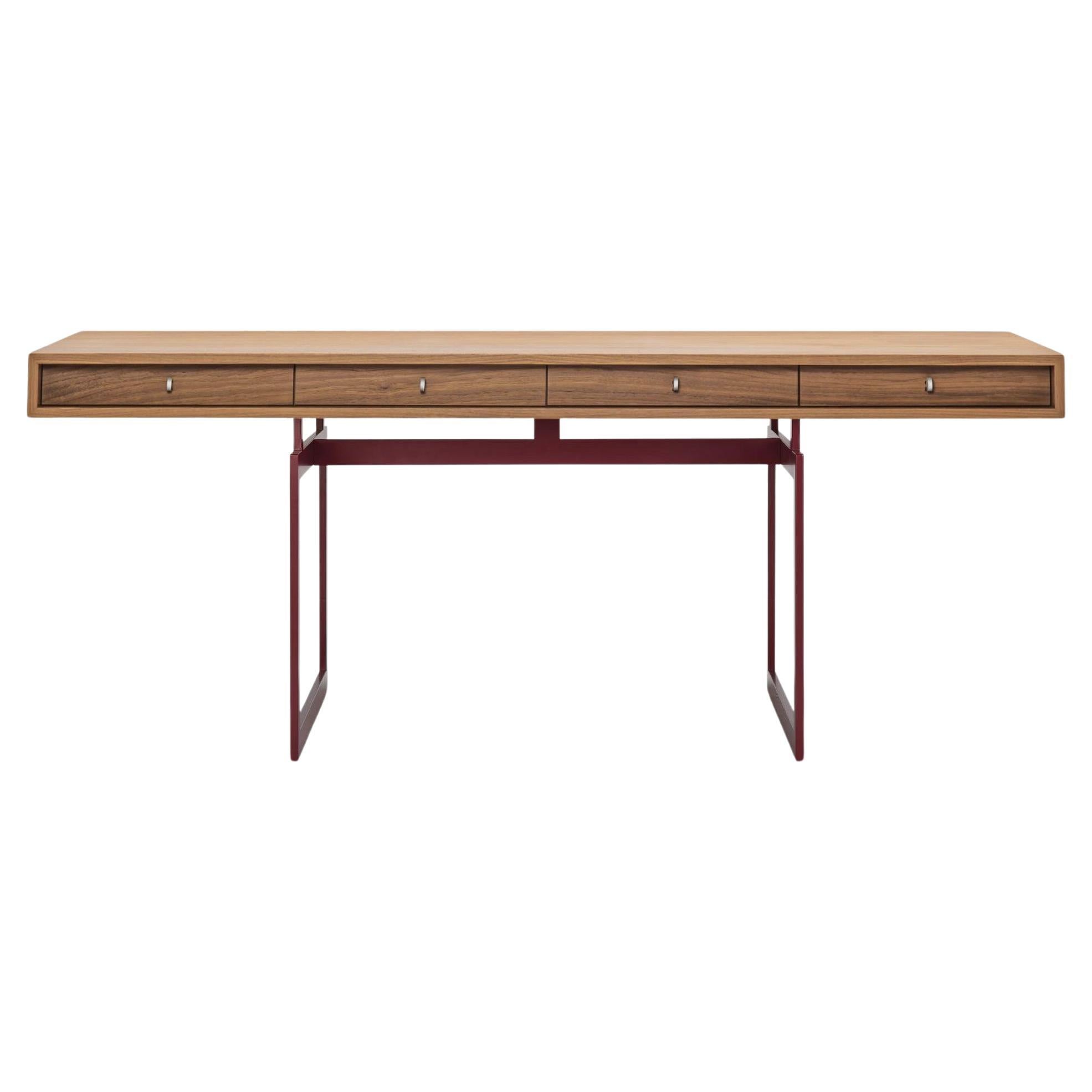 Bodil Kjaer, Bürotisch aus Rot und Nussbaumholz für Karakter, 1959