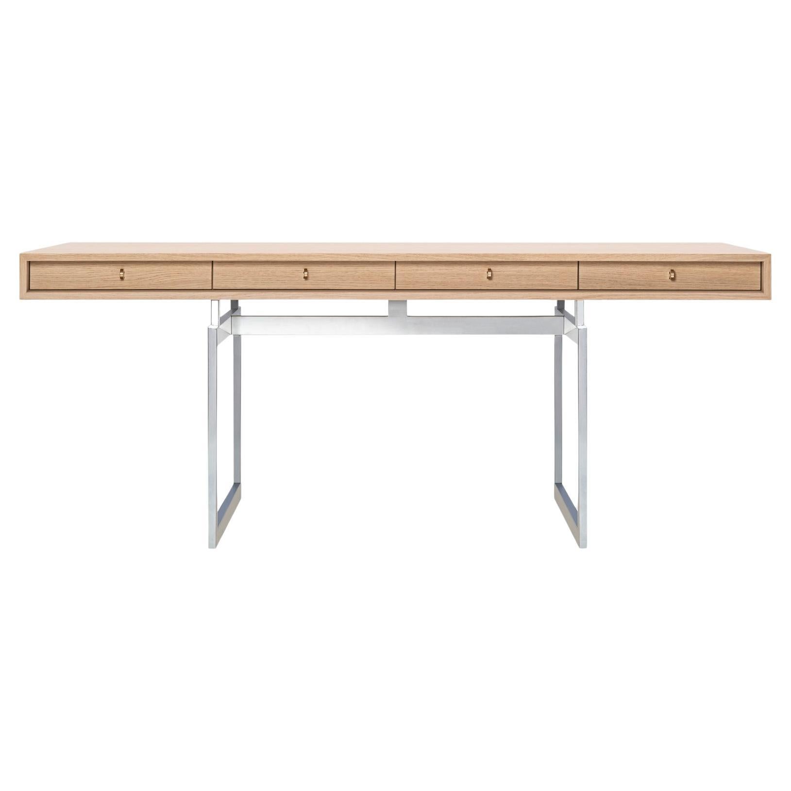 Bodil Kjaer, Bürotisch aus Edelstahl und Eiche aus Natureiche für Karakter, 1959 im Angebot