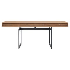 Bodil Kjaer, Bürotisch aus Edelstahl und Nussbaumholz für Karakter, 1959