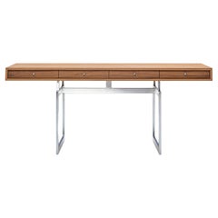 Bodil Kjaer, 1959 Stainless Steel And Walnut Office Desk For Karakter