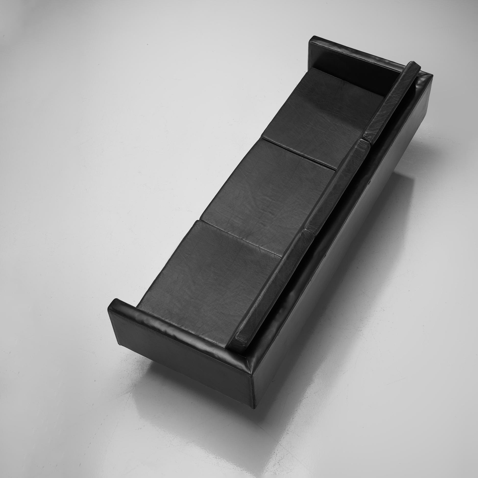 Bodil Kjaer Sofa in Black Leather and Steel For Sale 2