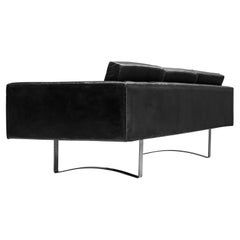 Bodil Kjaer Sofa aus schwarzem Leder und Stahl