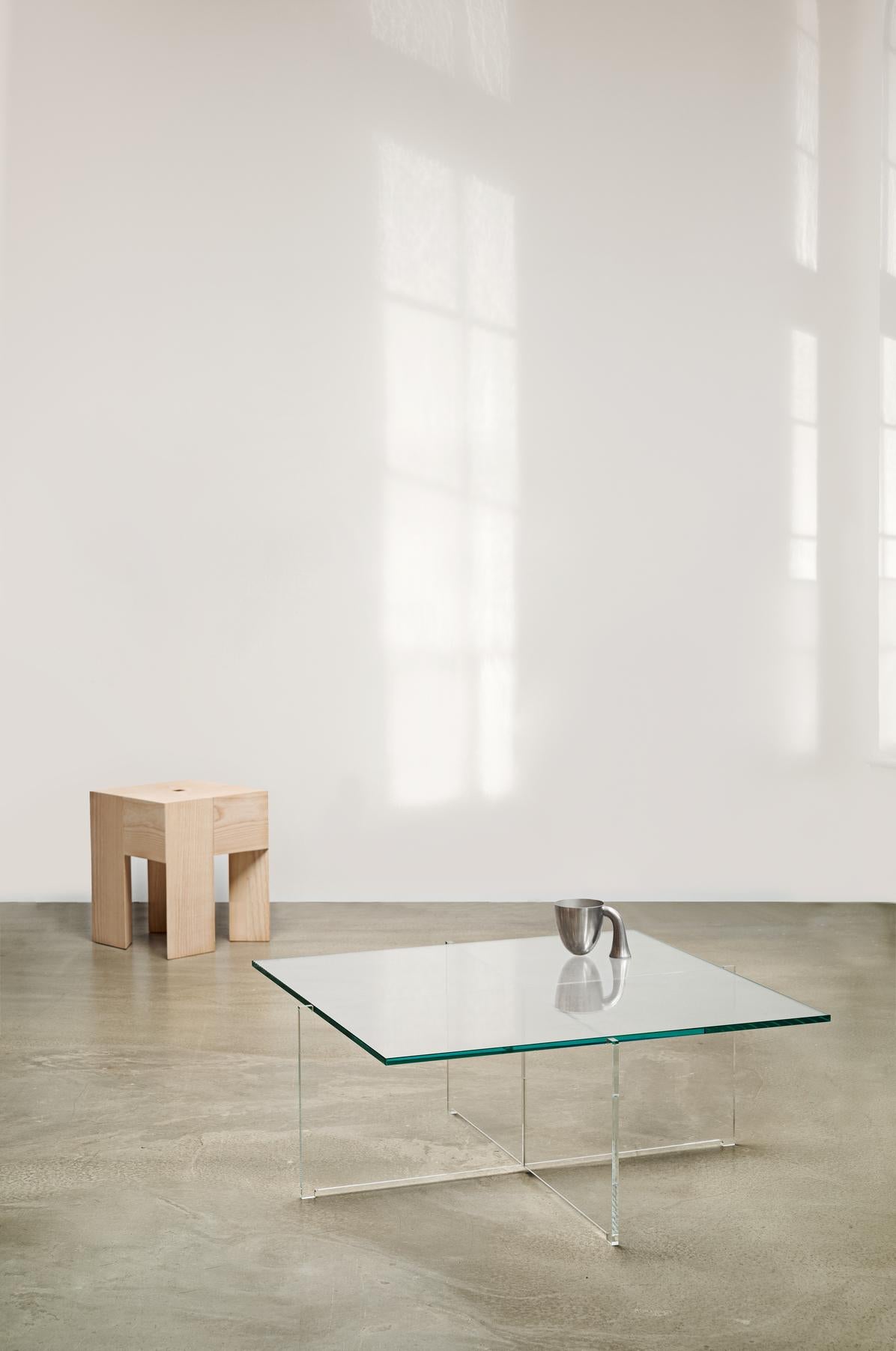 Danish Bodil Kjær 'Crossplex Low Table', Polycarbonate and Glass by Karakter