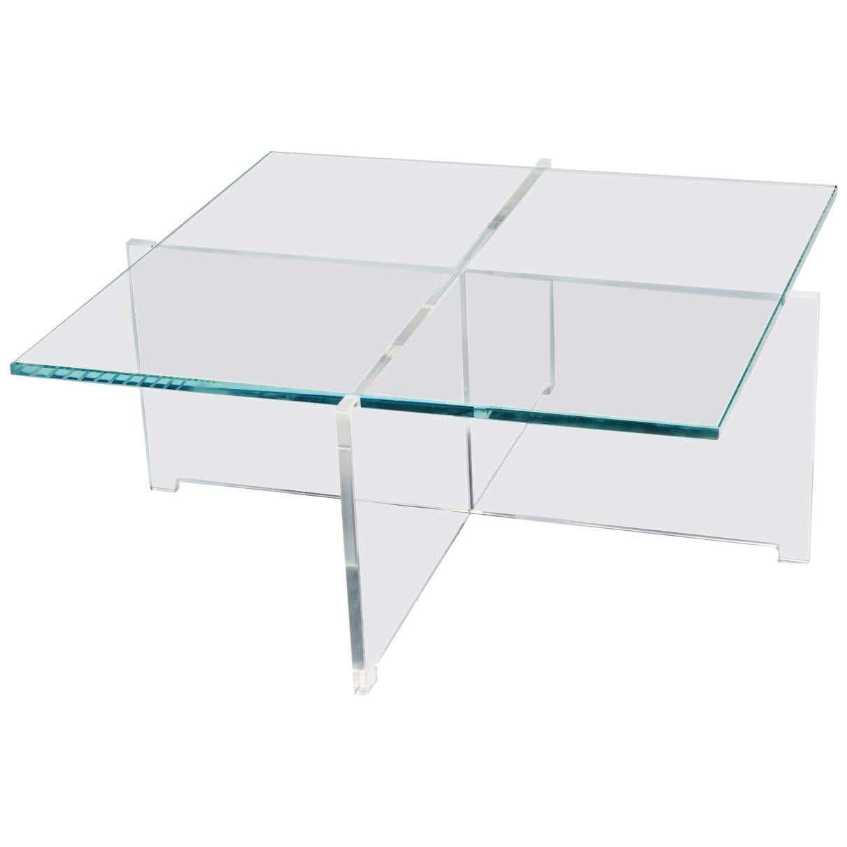 Contemporary Bodil Kjær 'Crossplex Low Table', Polycarbonate and Glass by Karakter For Sale