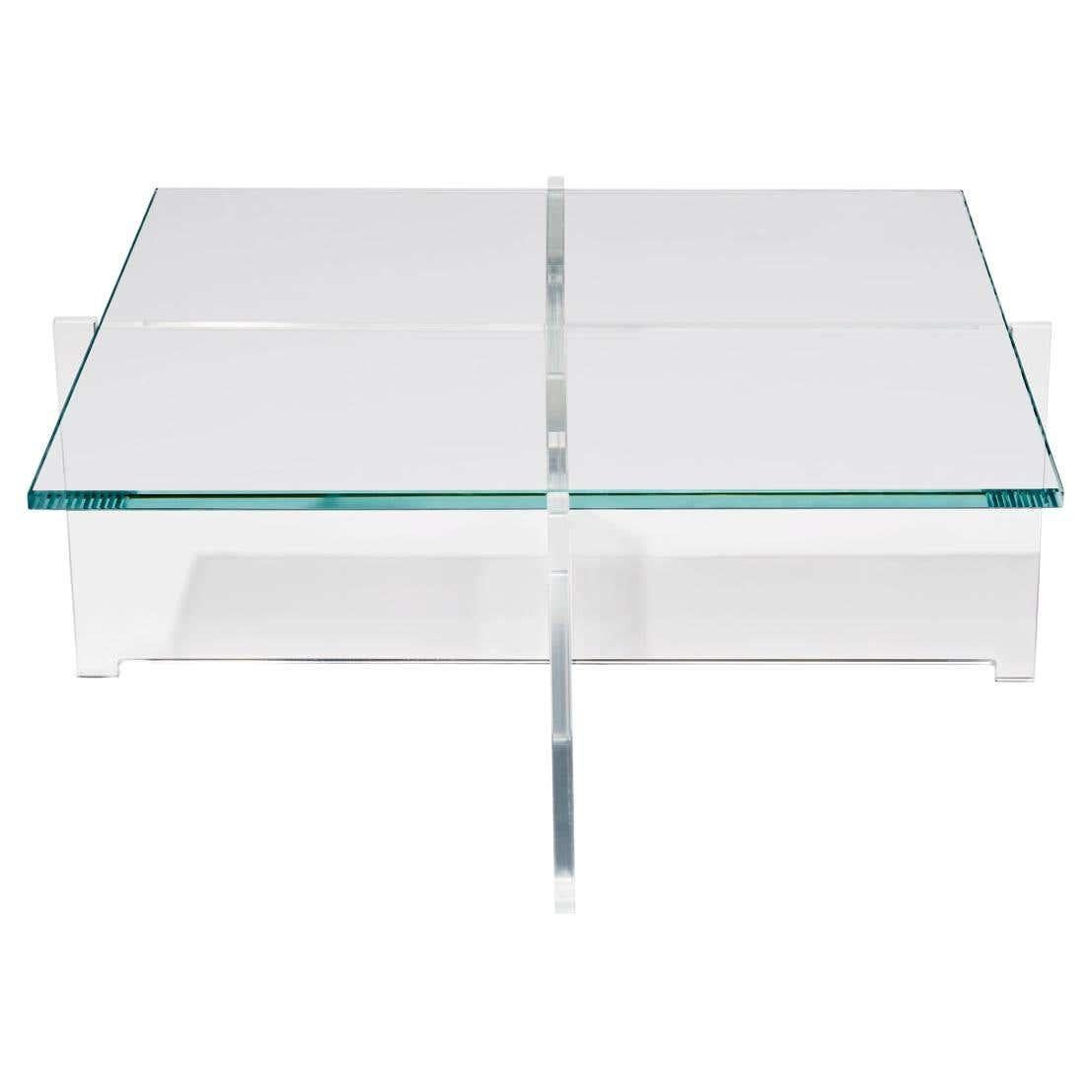 Bodil Kjær 'Crossplex Low Table', Polycarbonate and Glass by Karakter For Sale 1