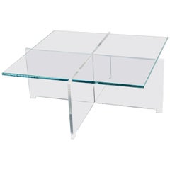 Bodil Kjær „Crossplex Niedriger Tisch“, Polycarbonat und Glas von Karakter