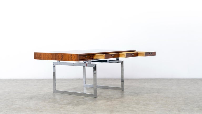 Bodil Kjaer Desk, Certified Rio Rosewood, Table, 1959 E. Pedersen & Søn Denmark For Sale 4