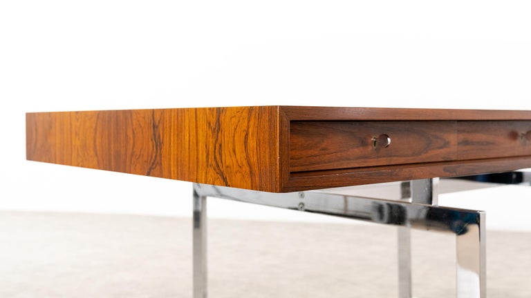 Bodil Kjaer Desk, Certified Rio Rosewood, Table, 1959 E. Pedersen & Søn Denmark For Sale 7