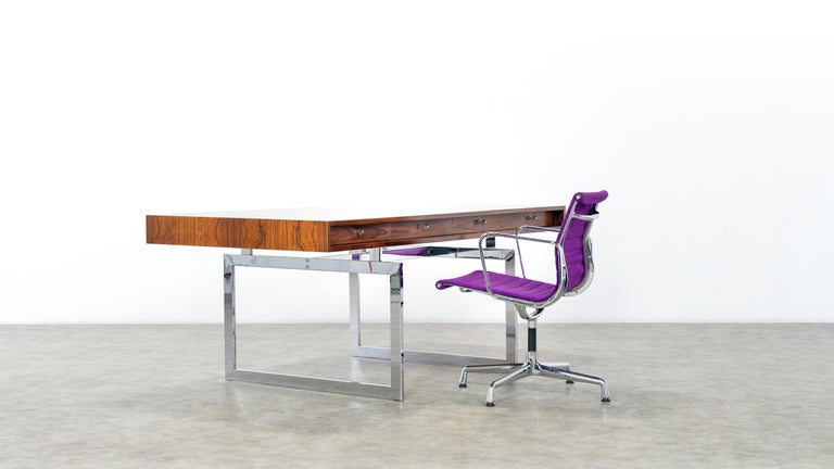 Mid-Century Modern Bodil Kjaer Desk, Certified Rio Rosewood, Table, 1959 E. Pedersen & Søn Denmark For Sale