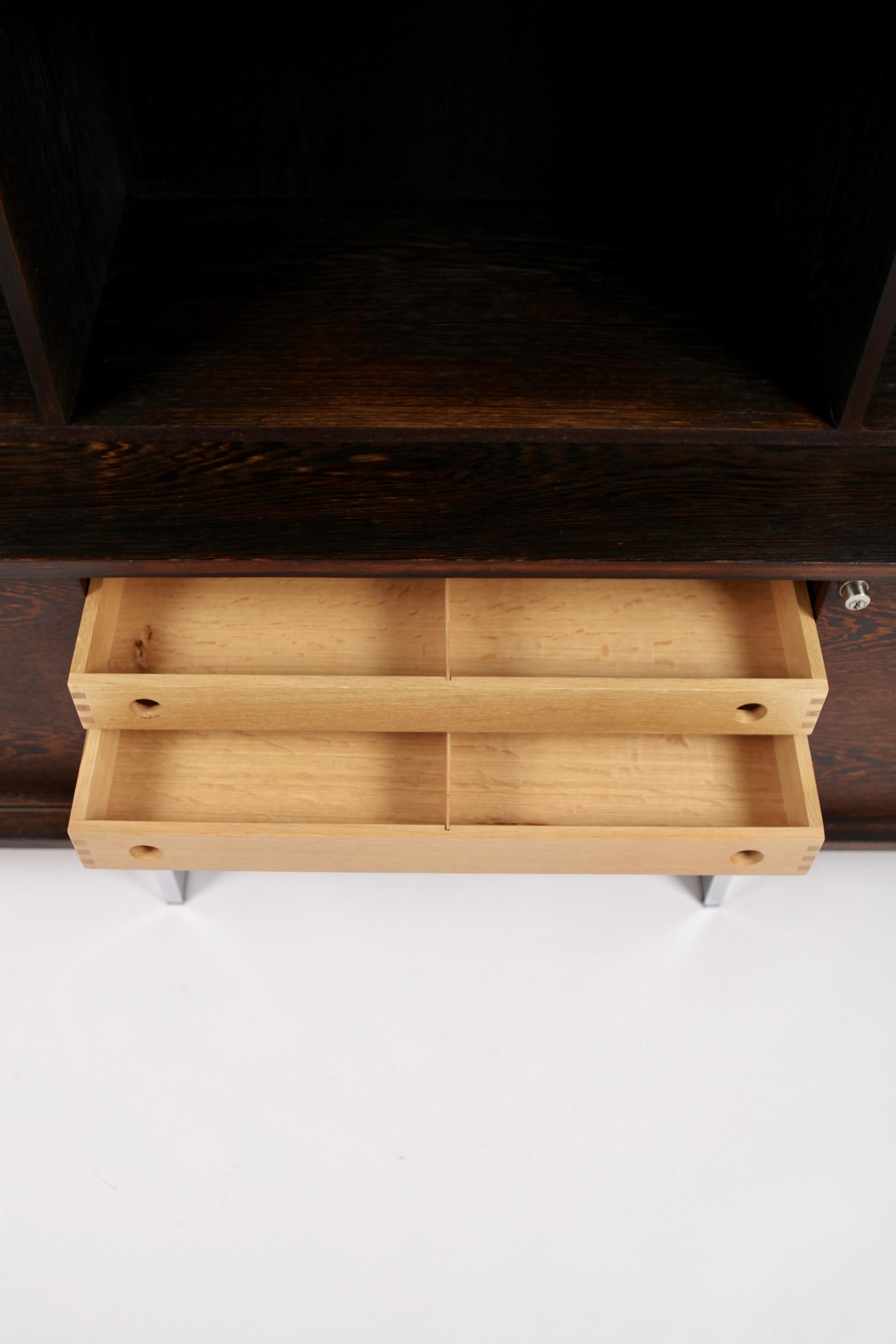 Stained Bodil Kjær, Freestanding Sideboard with Bookshelf in Wenge, 1960s