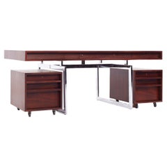 Bodil Kjaer for E Pedersen & Son MCM Brazilian Rosewood and Chrome Desk