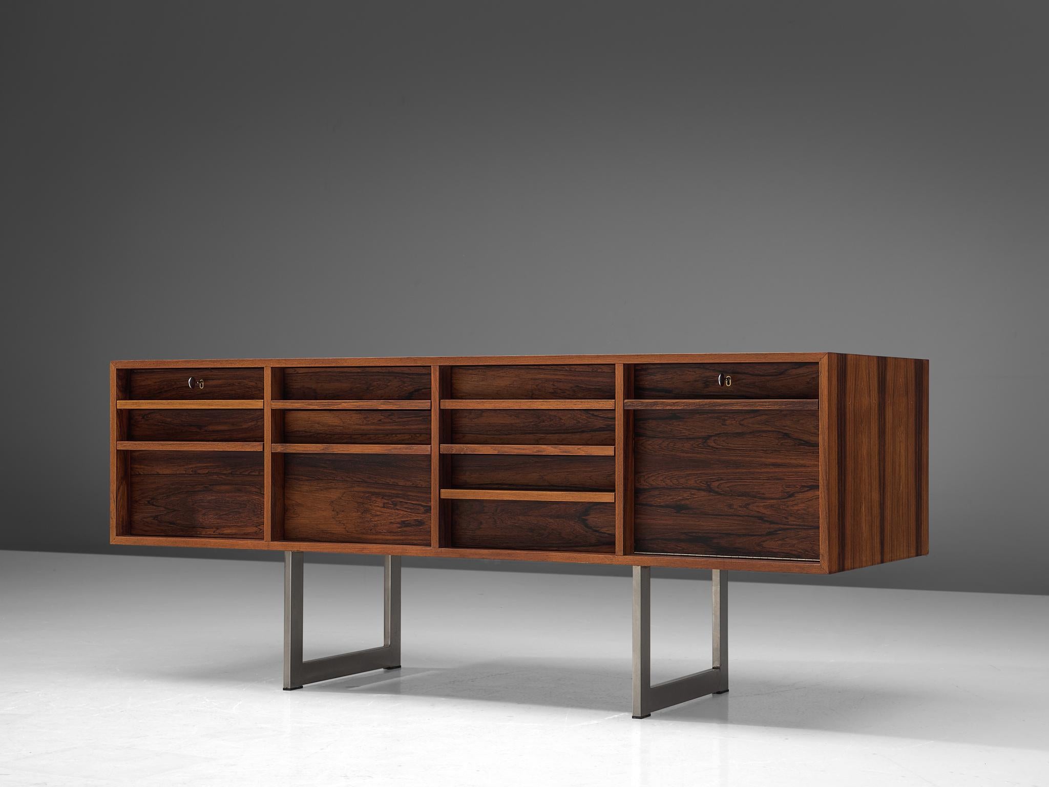 Scandinavian Modern Bodil Kjaer for Pederson Freestanding Rosewood Sideboard