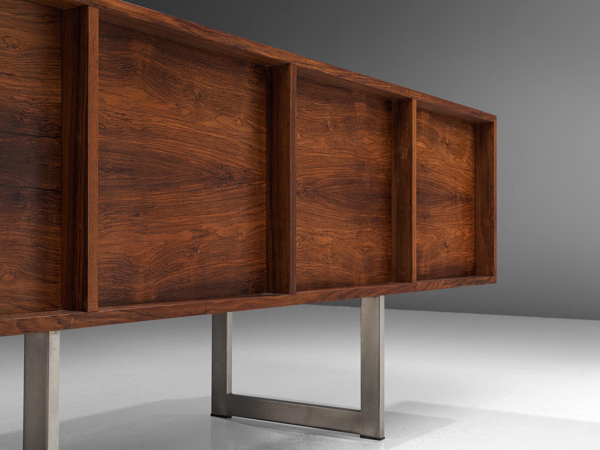 Metal Bodil Kjaer for Pederson Freestanding Rosewood Sideboard