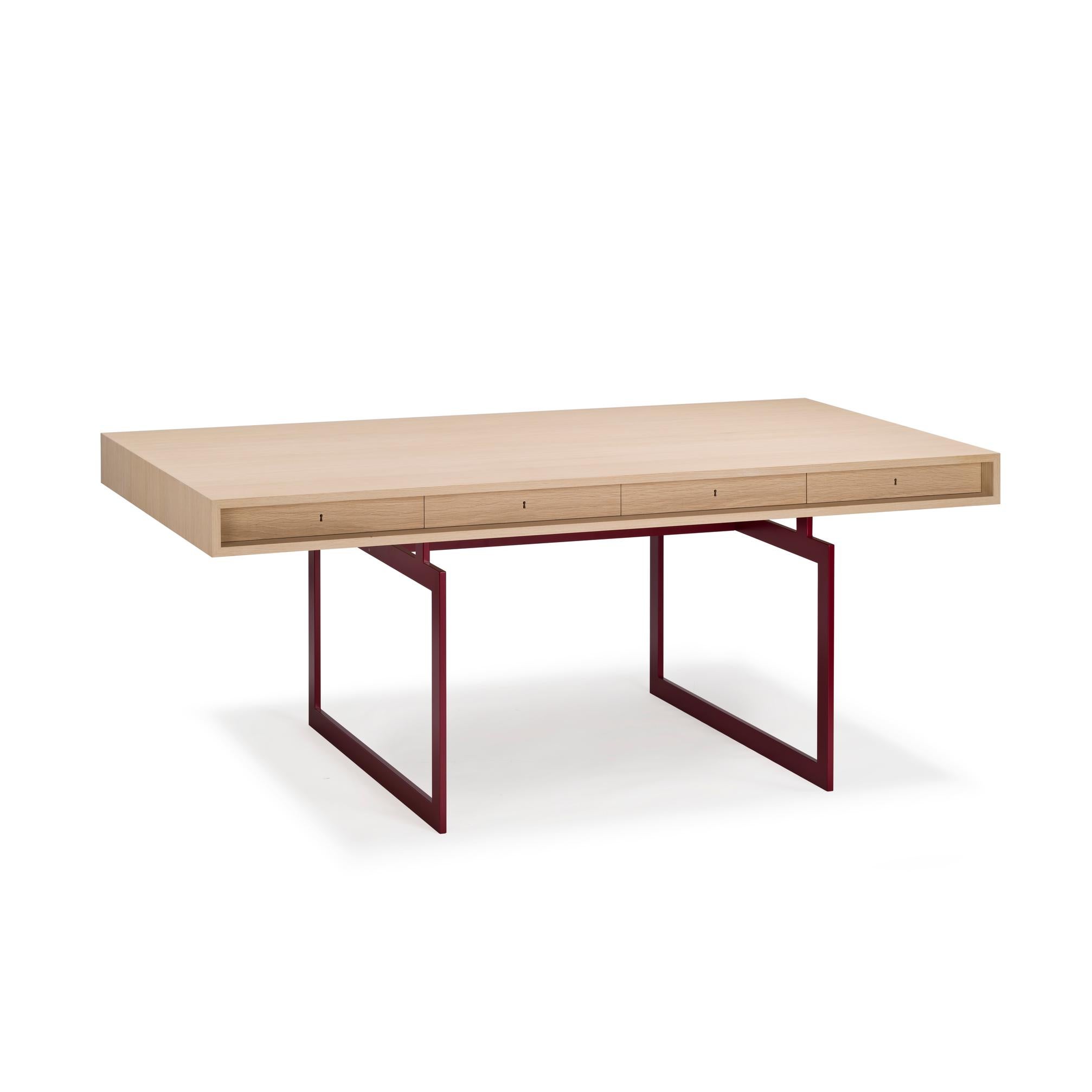 Mid-Century Modern Bodil Kjær Office Desk Table, Wood and Steel by Karakter