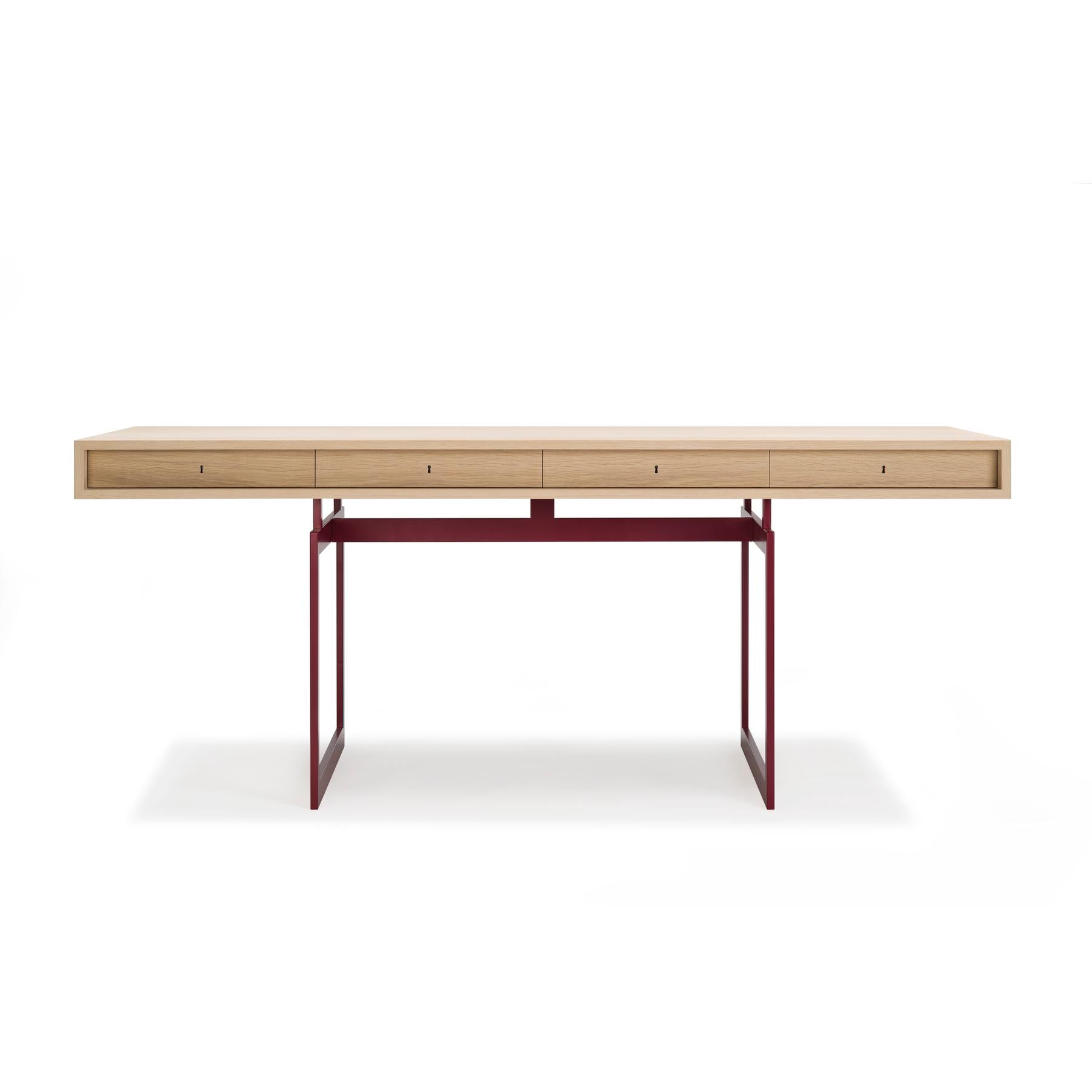 Mid-Century Modern Bodil Kjær Office Desk Table, Wood and Steel by Karakter