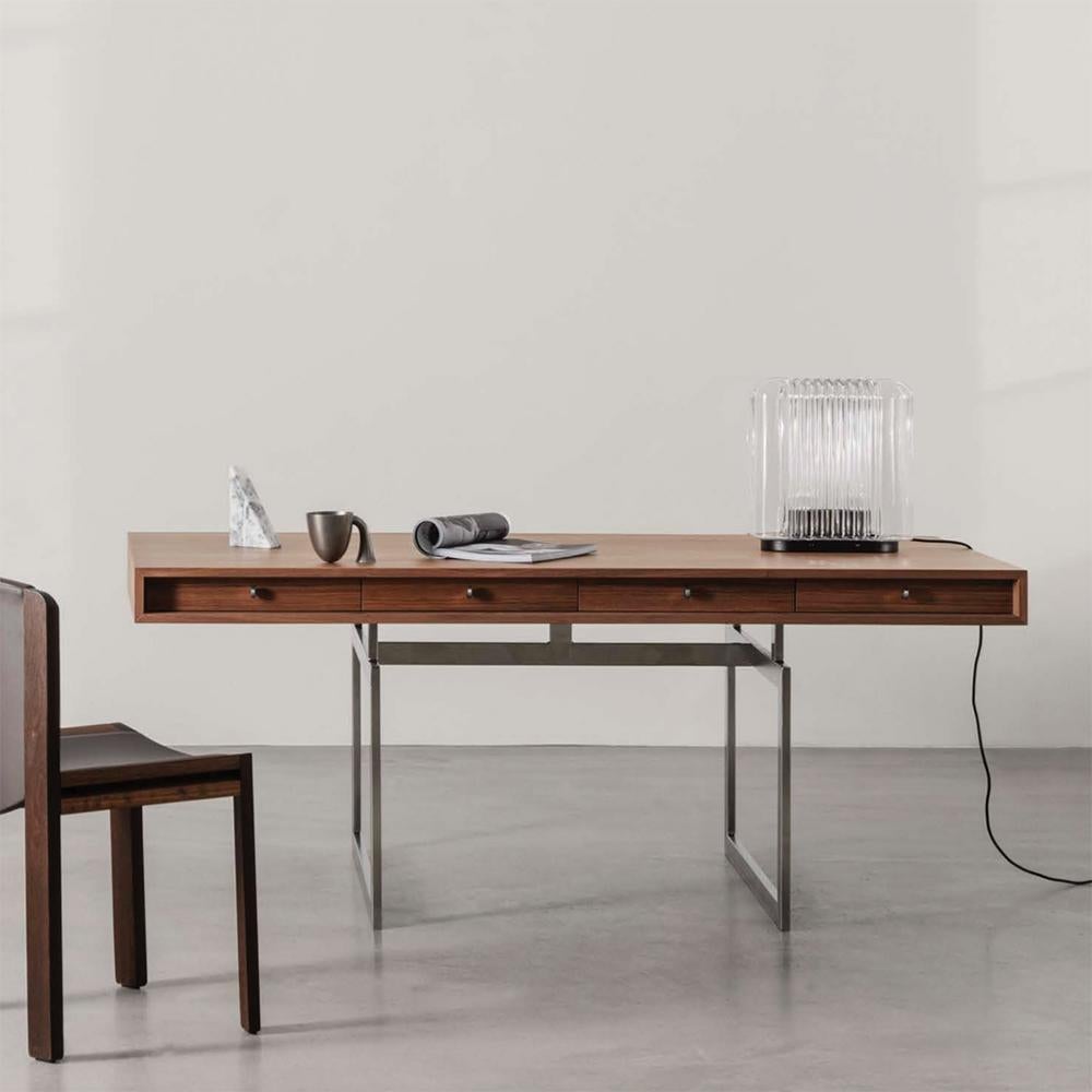 Mid-Century Modern Bodil Kjær Office Desk Table, Wood and Steel by Karakter