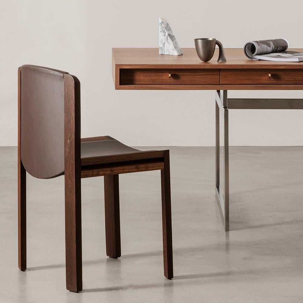 Mid-Century Modern Bodil Kjær Office Desk Table, Wood and Steel by Karakter