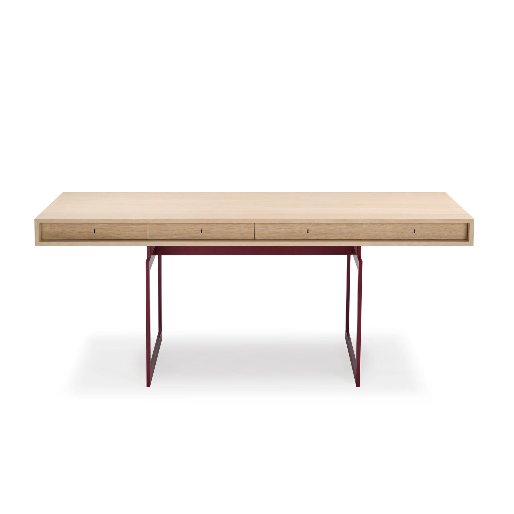 Danish Bodil Kjær Office Desk Table, Wood and Steel by Karakter For Sale