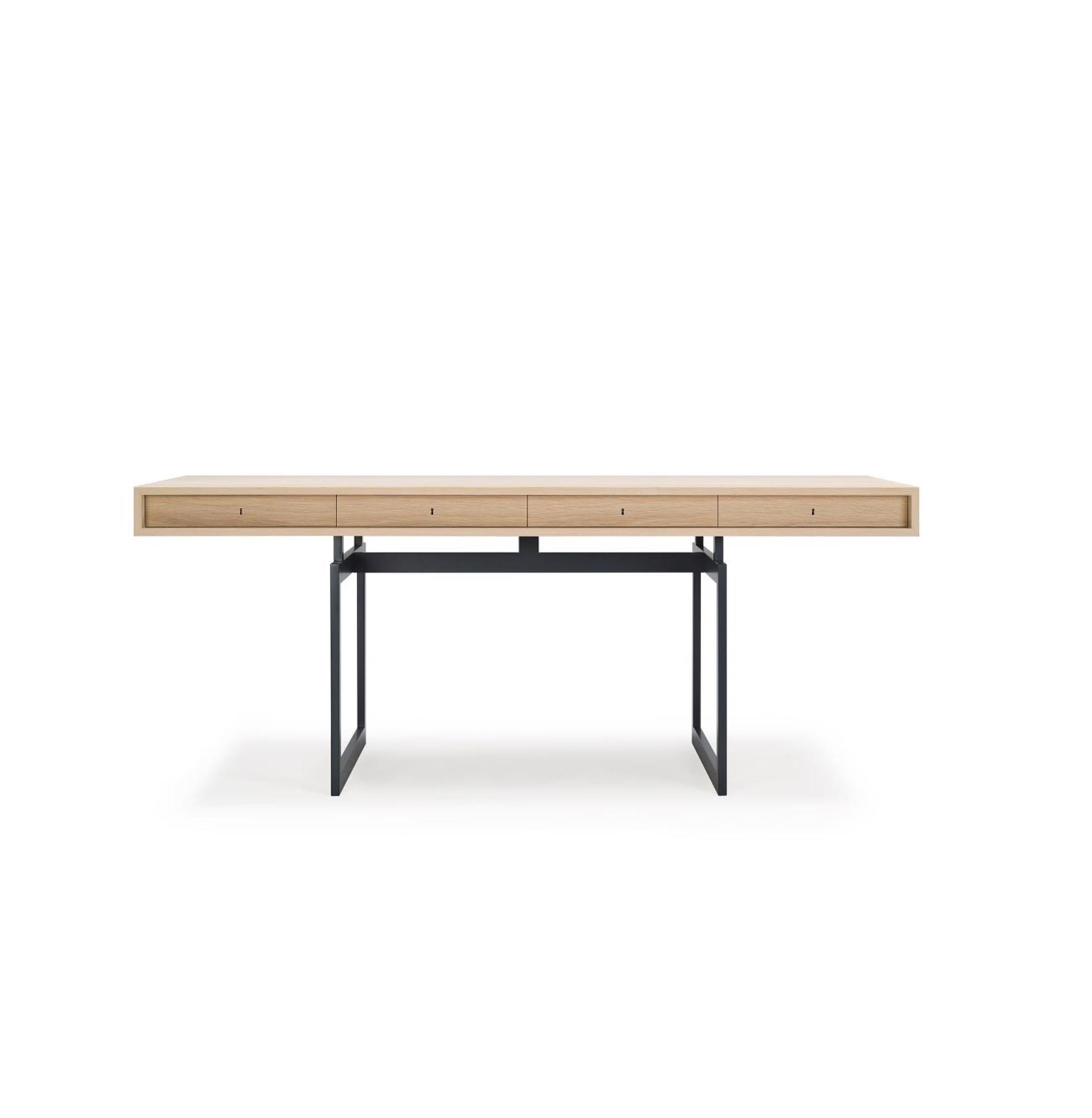 Mid-Century Modern Bodil Kjær Office Desk Table, Wood and Steel by Karakter For Sale