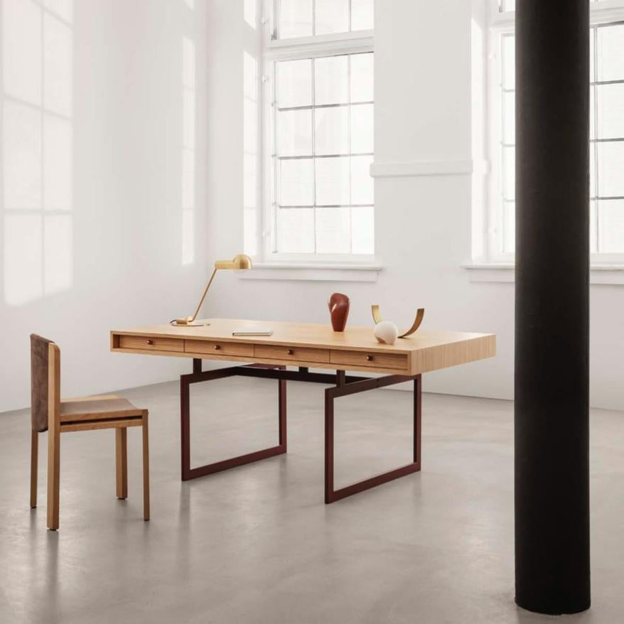 Mid-Century Modern Bodil Kjær Office Desk Table, Wood and Steel by Karakter