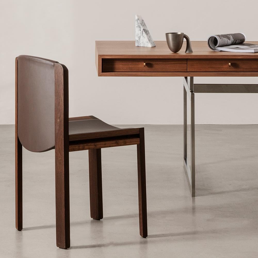 XXIe siècle et contemporain Table de bureau Bodil Kjær, bois et acier par Karakter en vente