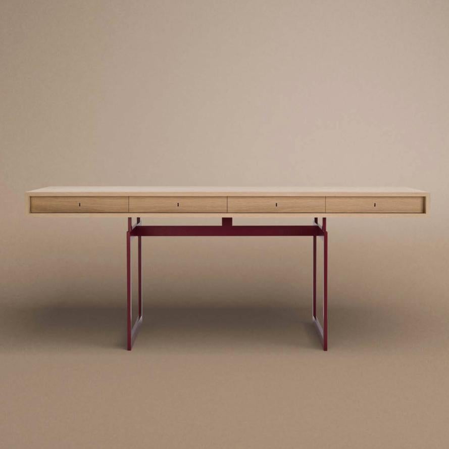 Contemporary Bodil Kjær Office Desk Table, Wood and Steel by Karakter For Sale