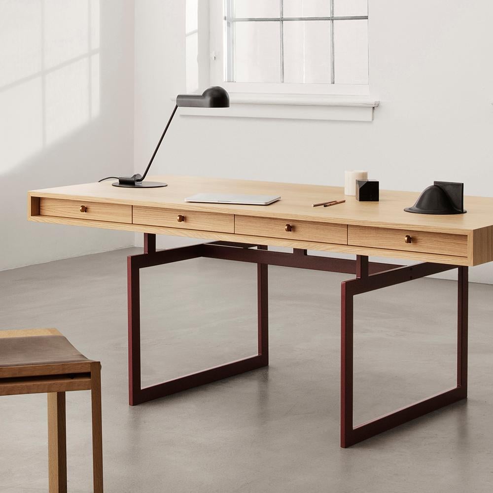 Danish Bodil Kjær Office Desk Table, Wood and Steel by Karakter