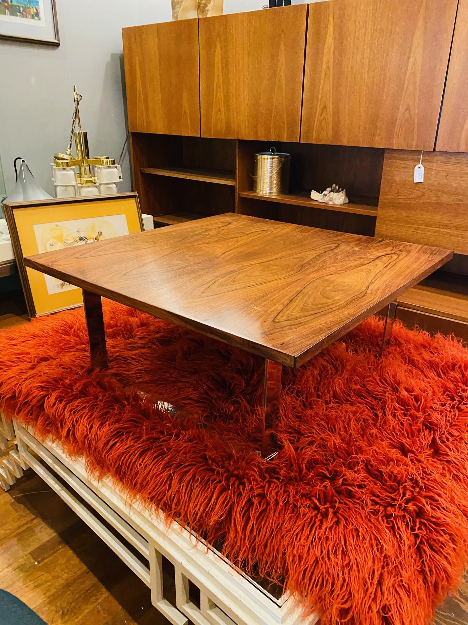 Danish Bodil Kjaer Rare Low Square Coffee Table, circa 1959 For Sale