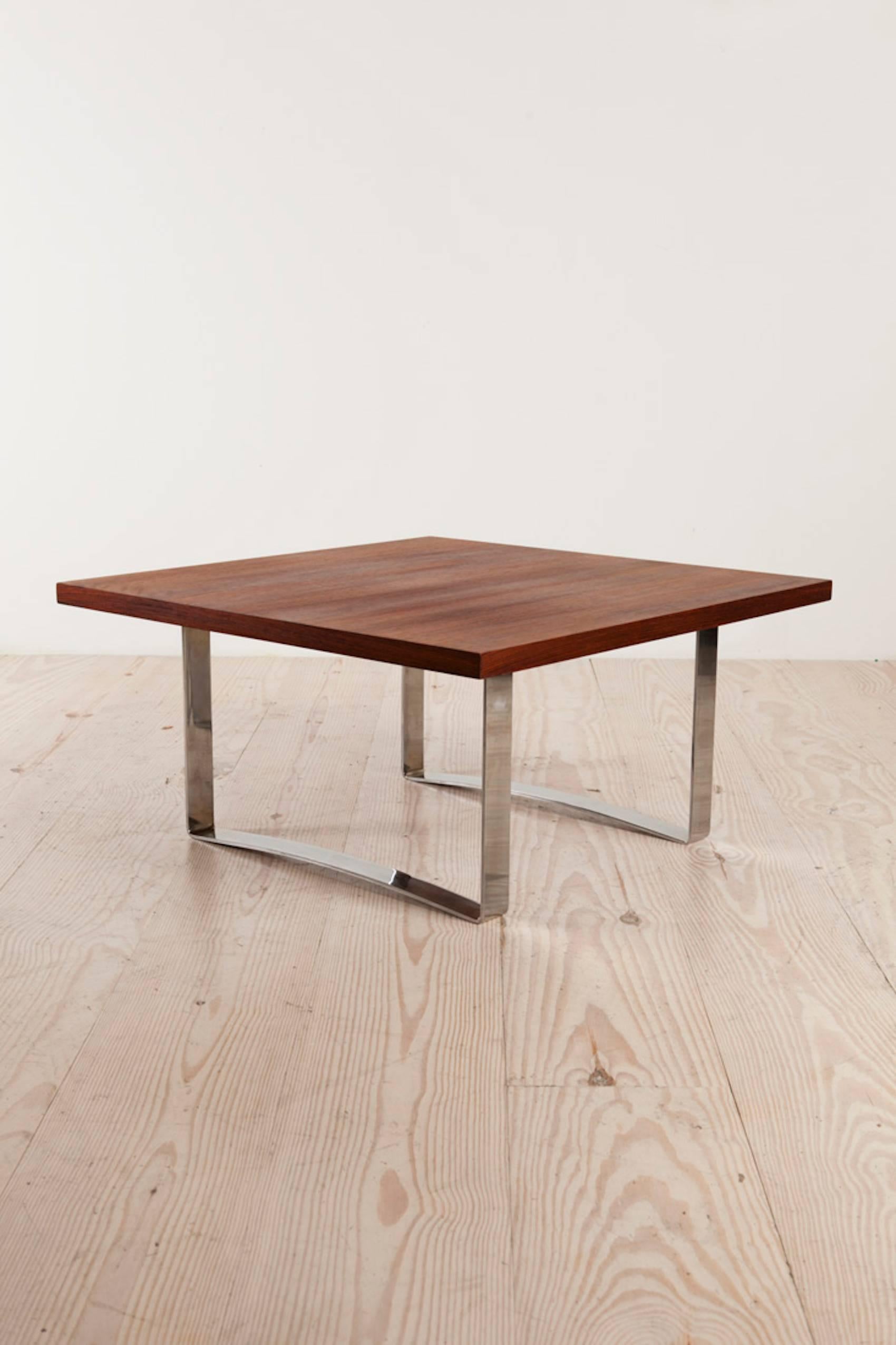 Bodil Kjaer Rare Low Square Coffee Table, circa 1959 In Excellent Condition For Sale In New York, NY