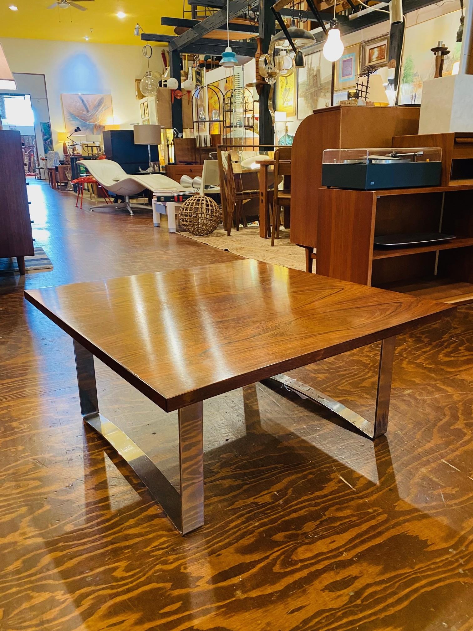 Bodil Kjaer Rare Low Square Coffee Table, circa 1959 In Good Condition For Sale In San Diego, CA