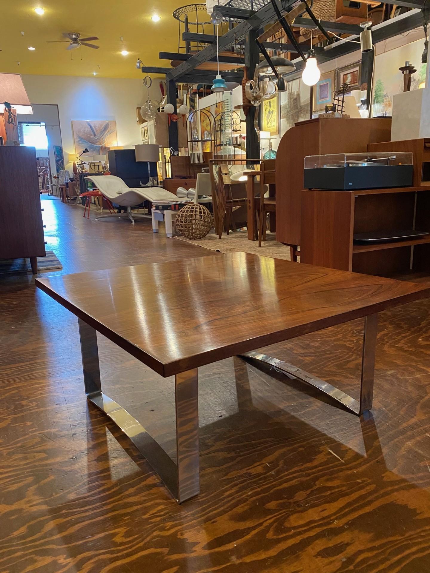 Mid-20th Century Bodil Kjaer Rare Low Square Coffee Table, circa 1959 For Sale