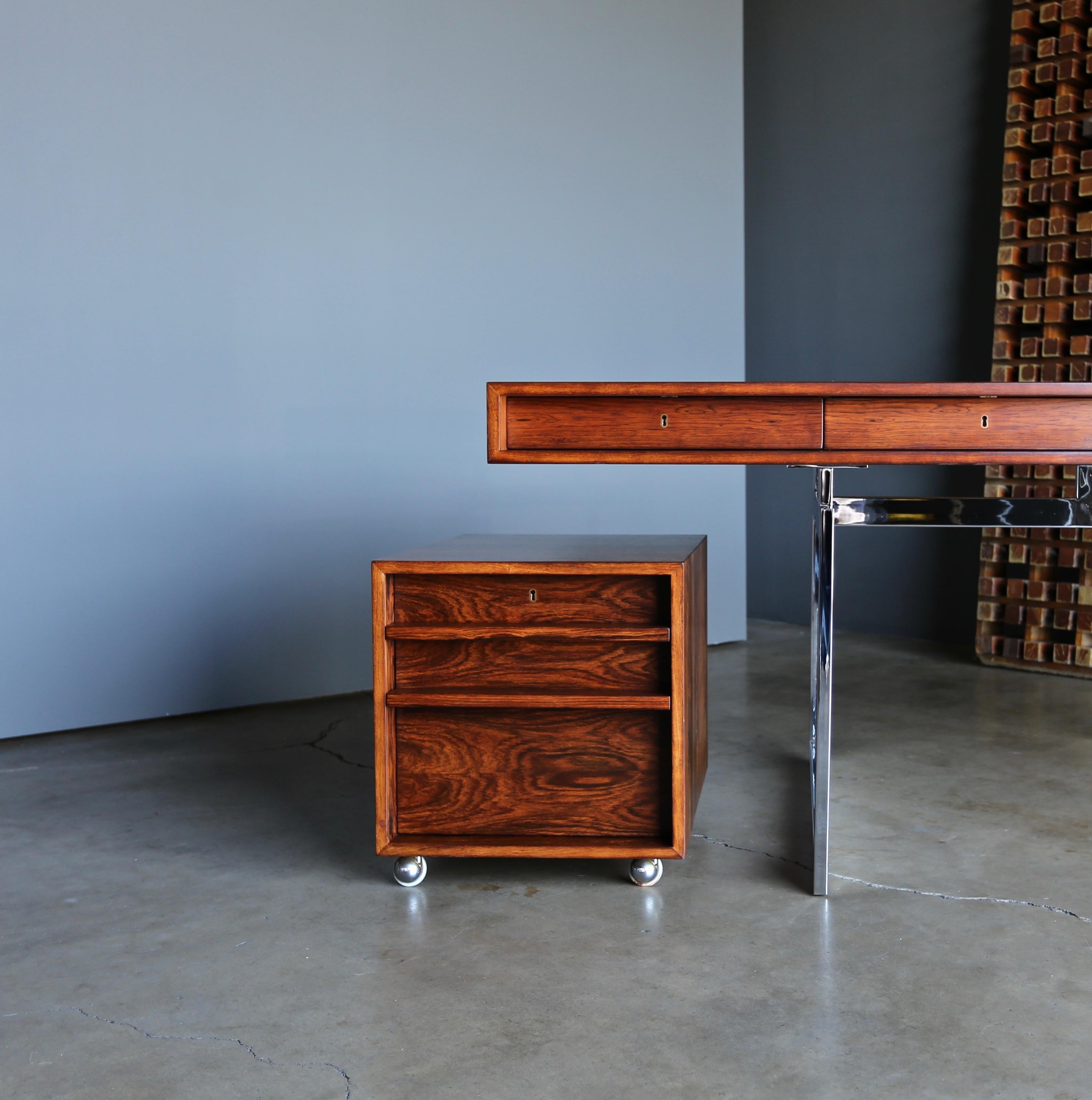 Mid-Century Modern Bodil Kjaer Rosewood Desk for E. Pederson and Sons A/S, circa 1959