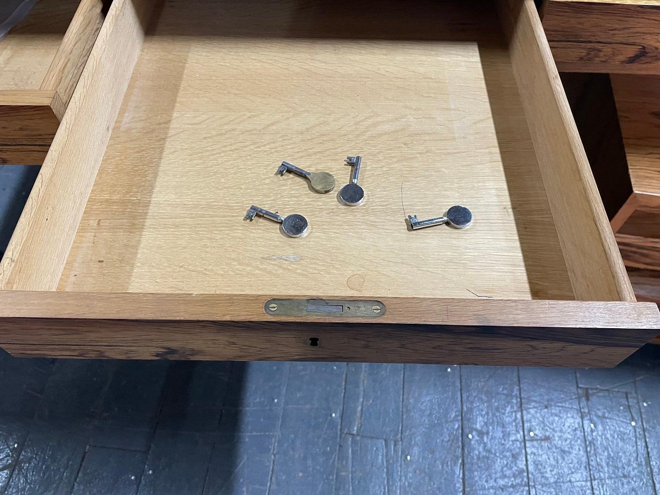 Bodil Kjaer Rosewood Desk with Cabinet for E. Pedersen & Son In Good Condition For Sale In New York, NY