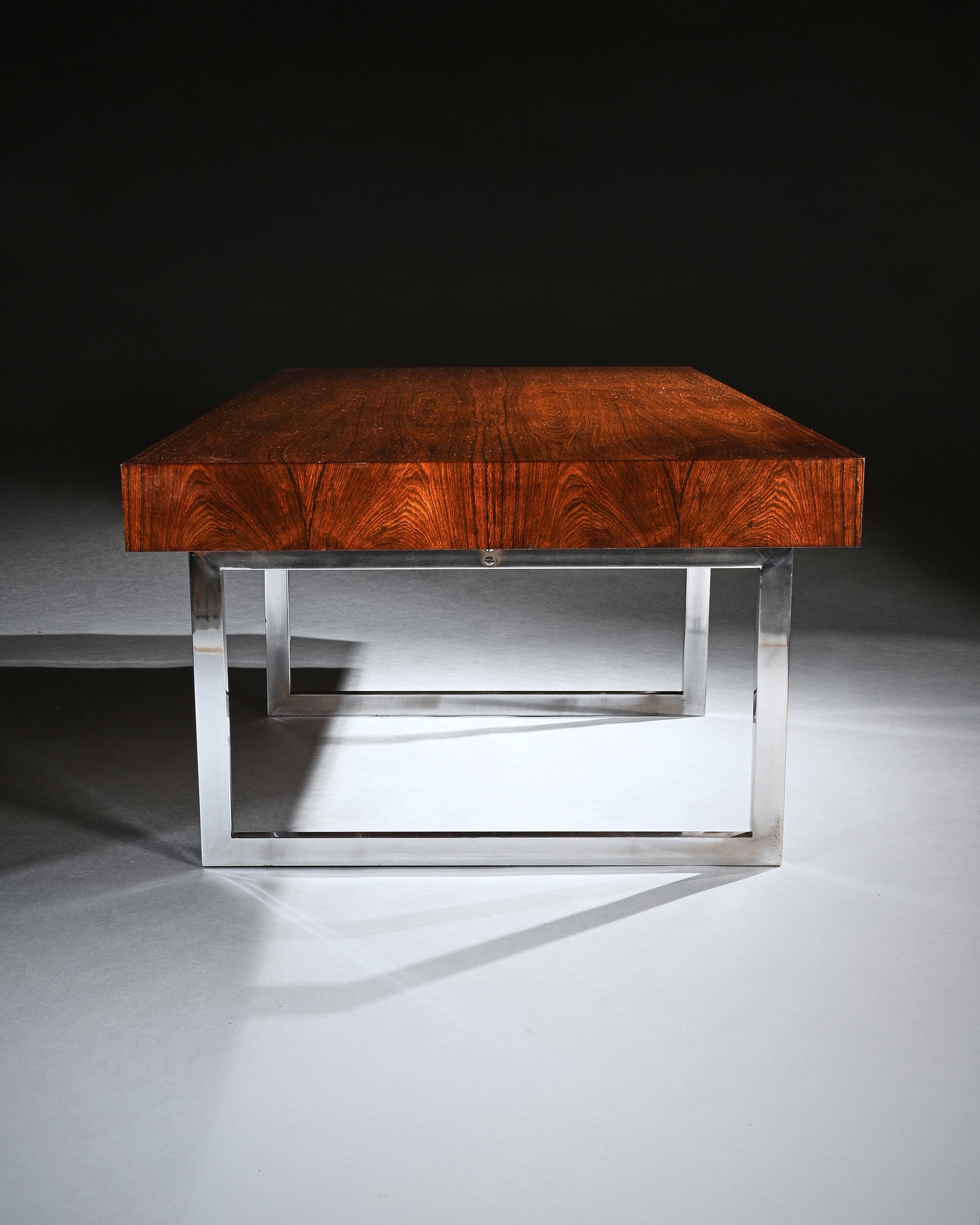 Bodil Kjaer Rosewood Writing Desk E. Pedersen & Son Denmark Mid 20th Century In Good Condition In Benington, Herts