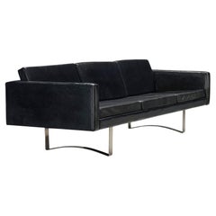 Bodil Kjaer Sofa in Black Leather and Steel