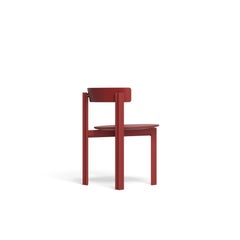 Bodil Kjaers Red Painted Beech Principal Chair All Wood for Karakter