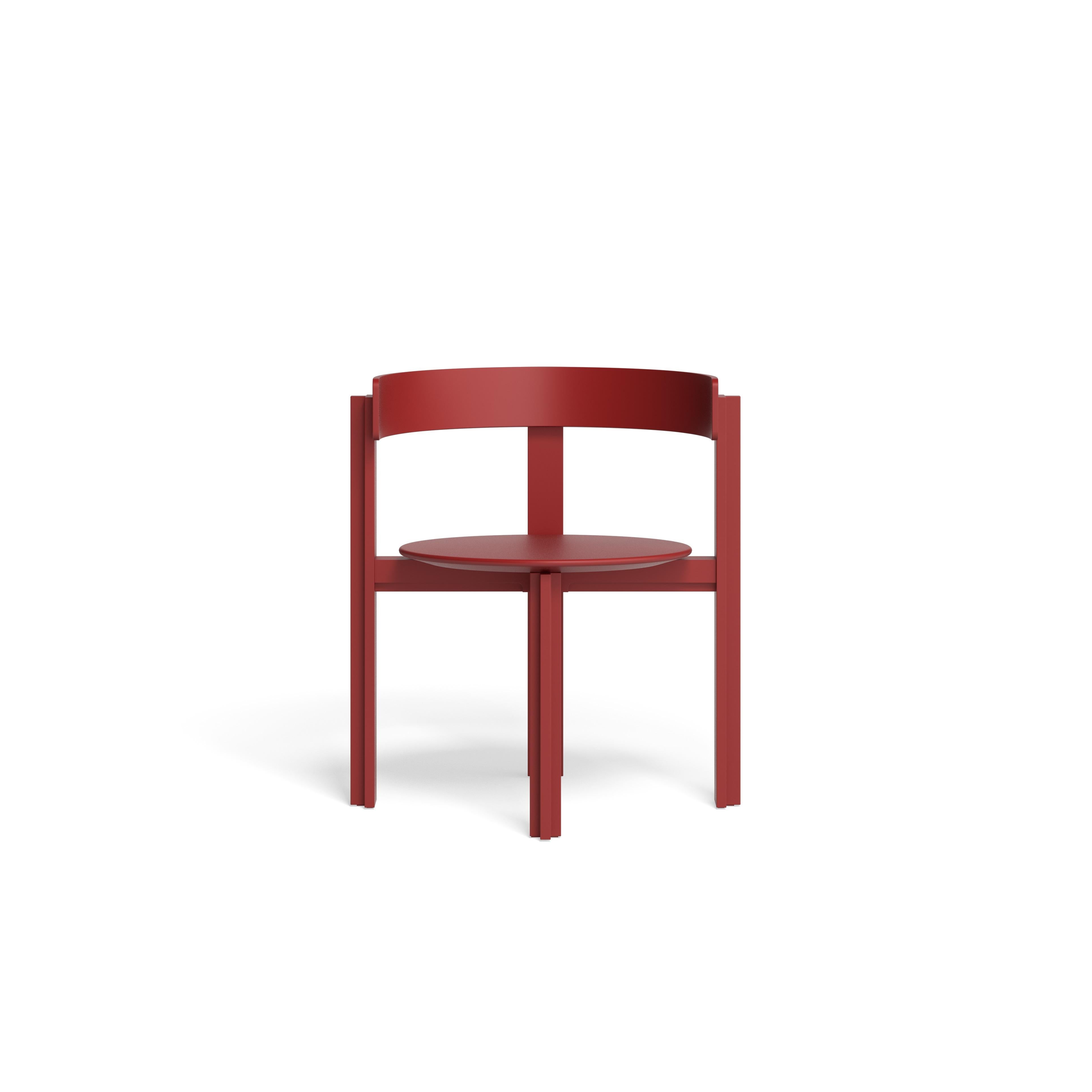 Mid-Century Modern Bodil Kjaers Red Painted Beech Principal Chair All Wood for Karakter For Sale