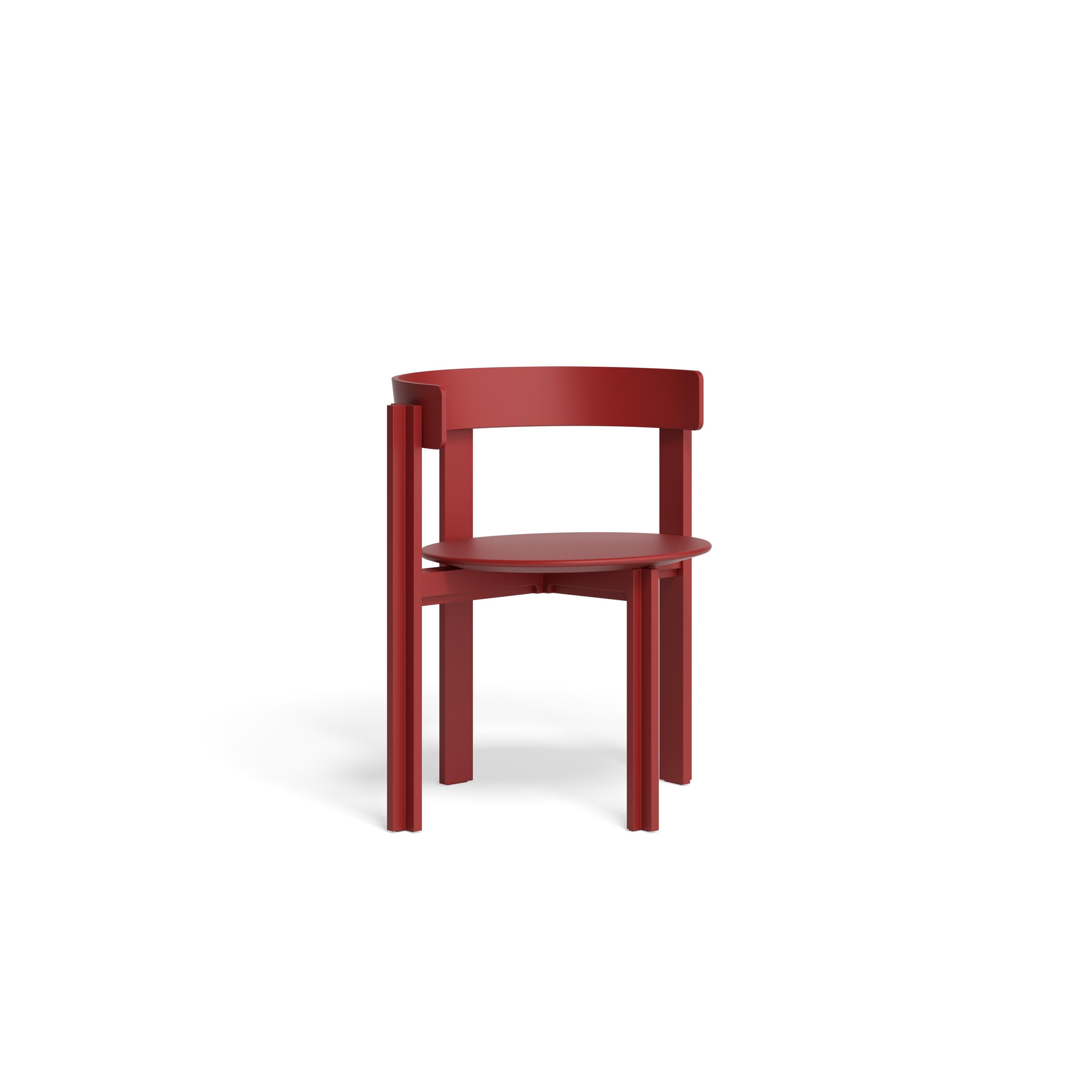 Danish Bodil Kjaers Red Painted Beech Principal Chair All Wood for Karakter For Sale