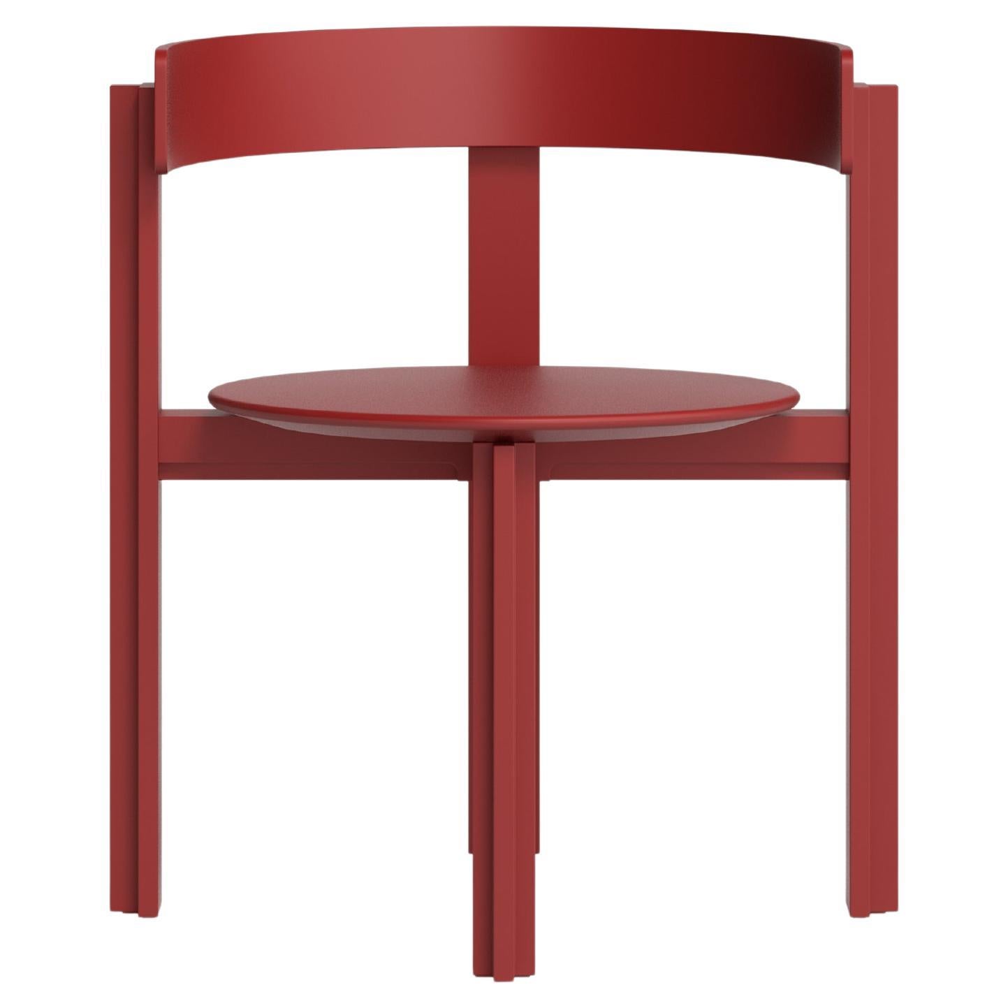 Bodil Kjaers Red Painted Beech Principal Chair All Wood for Karakter For Sale