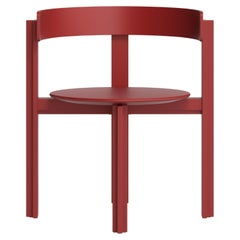 Bodil Kjaers Red Painted Beech Principal Chair All Wood for Karakter