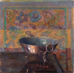 Vintage Bodil Larsen Rohweder, Still Life With Copper Bowl, Oil Painting