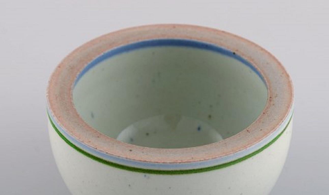 Scandinavian Modern Bodil Manz 'b. 1943', Denmark, Unique Bowl in Glazed Ceramics, 1980's