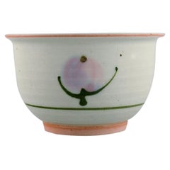 Bodil Manz, Denmark, Unique Bowl in Glazed Ceramics, 1980's