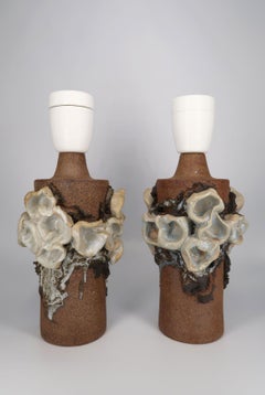 B. M. Nielsen Lampade da tavolo sperimentali in ceramica organica, anni '60