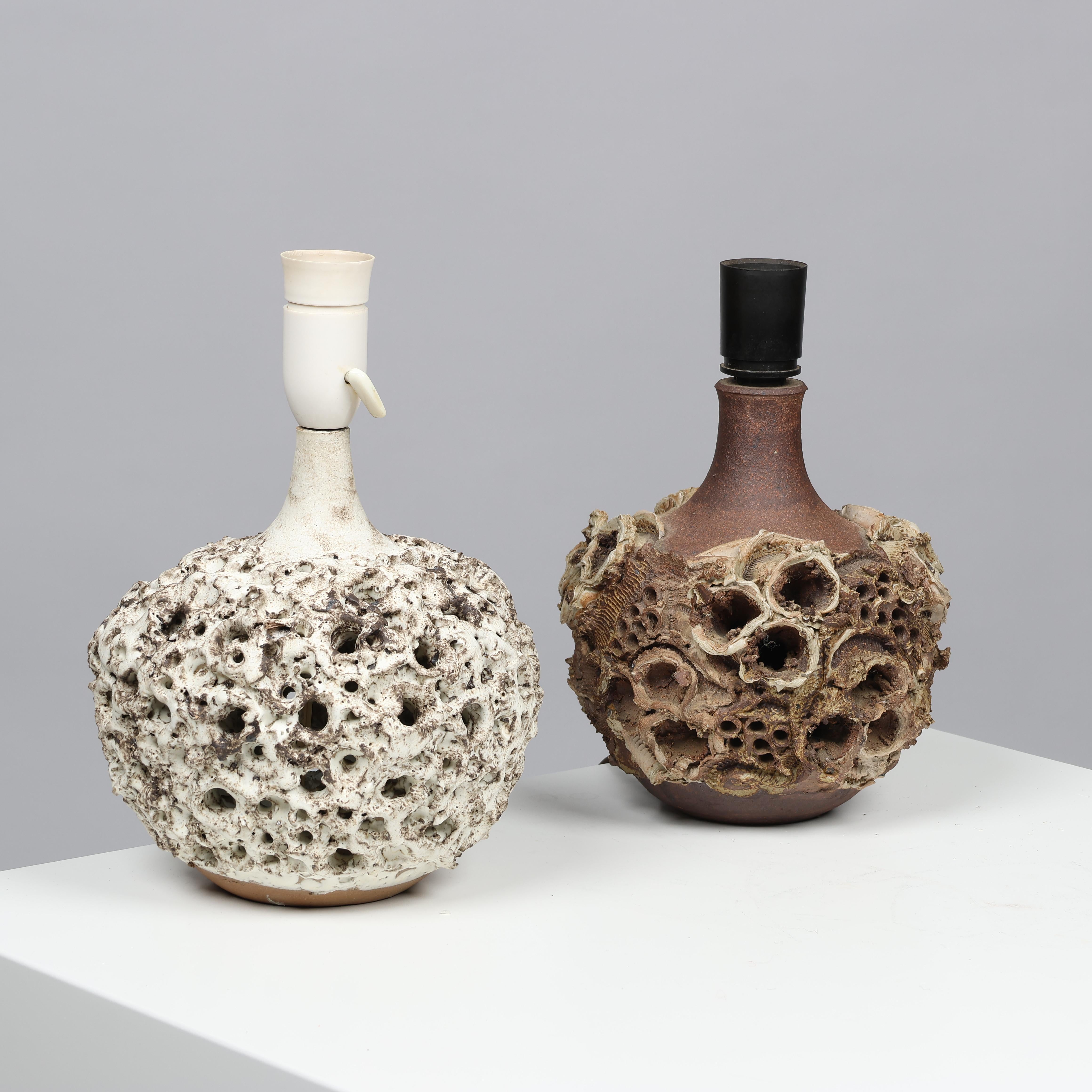 Bodil  Lampe de table Marie Nielsen céramique brutaliste Danemark 1960 Signé en vente 2