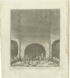 Bodily Exercises of the Persians, Antique Niebuhr Print, 1780