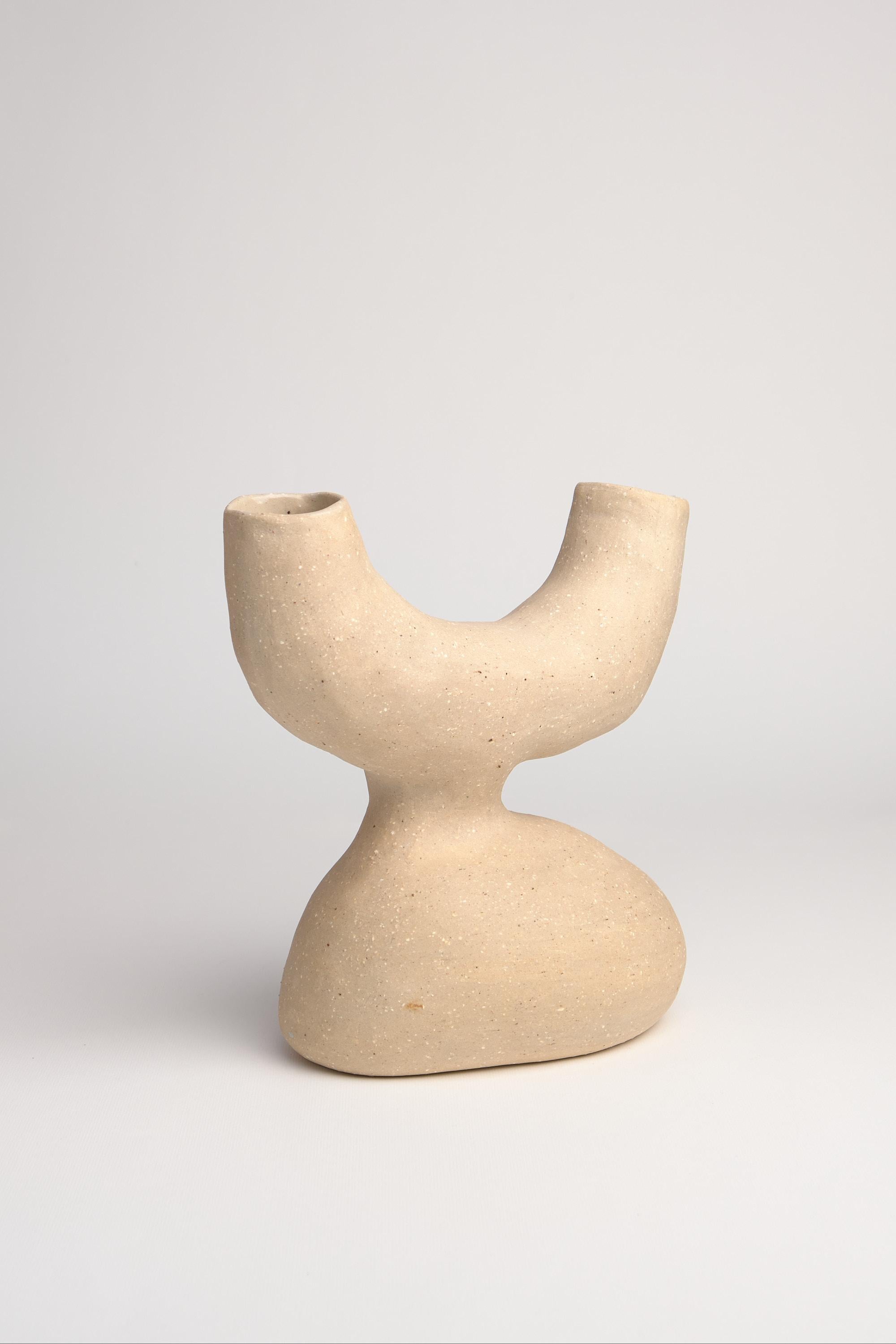 Modern Bodily Split Stoneware Vase by Camila Apaez