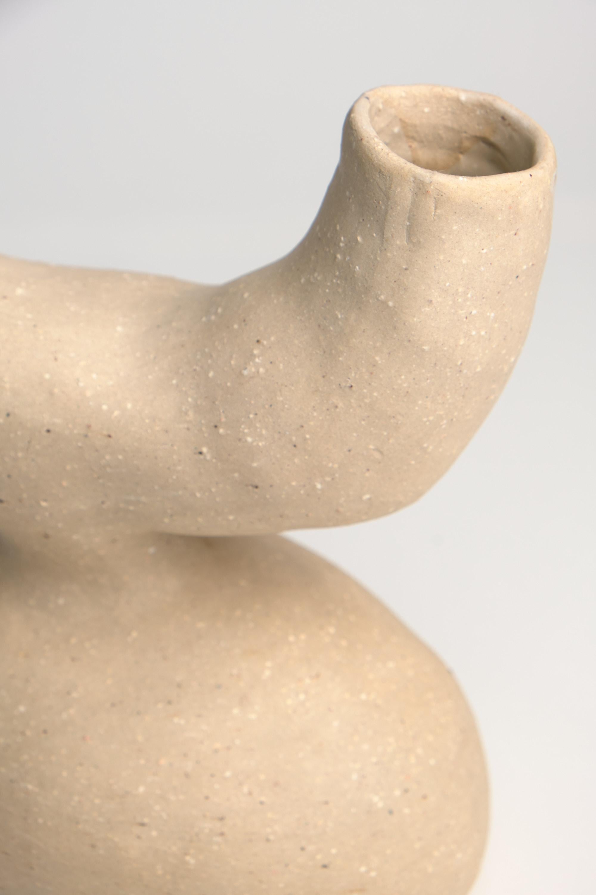 Mexican Bodily Split Stoneware Vase by Camila Apaez